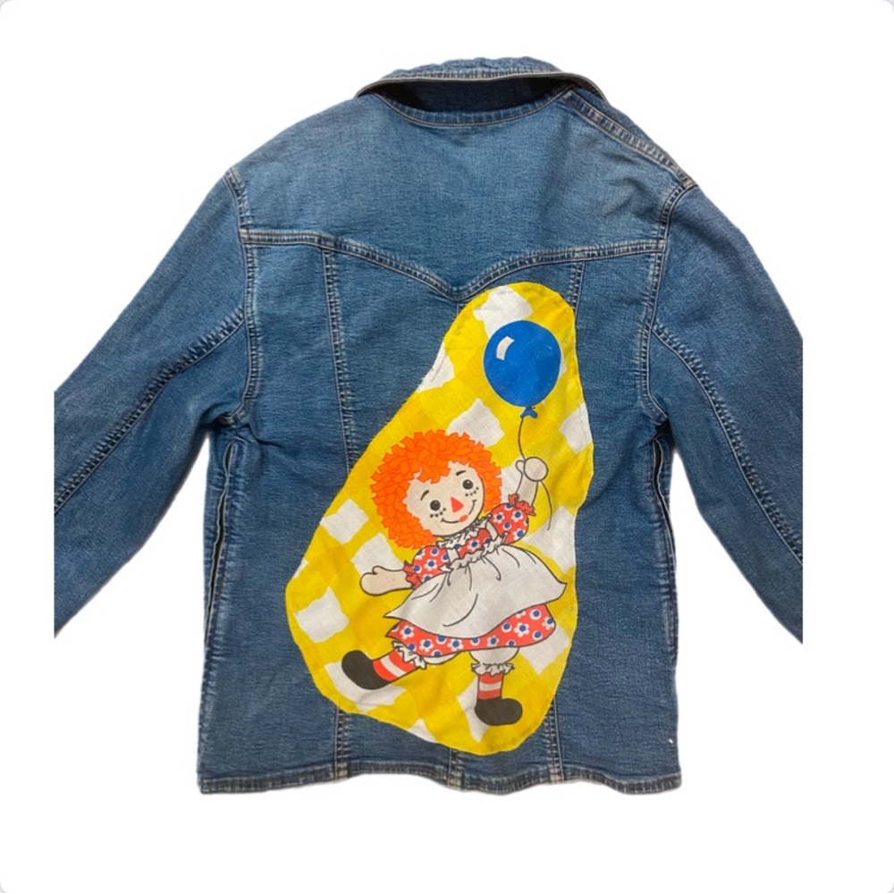 Denim Jacket with Vintage Raggedy Ann Patch